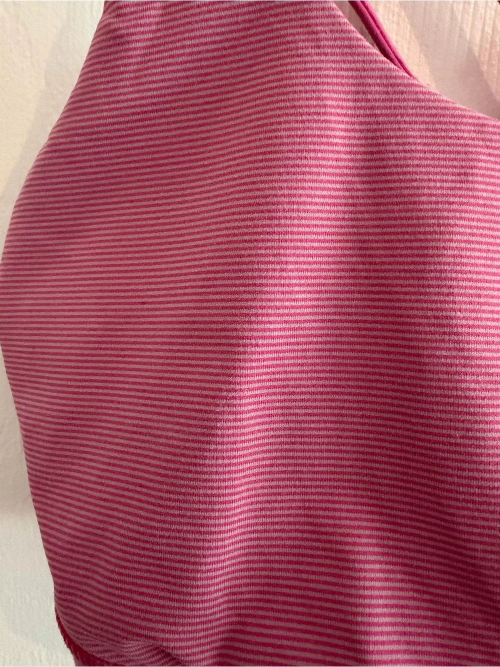 Lululemon Energy Bra Pink Pinstripe With Pink Straps - Size S